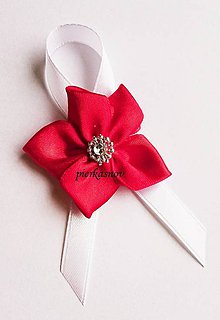Svadobné pierka - Svadobné pierko bielo červené - 5994051_