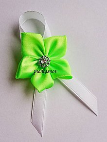 Svadobné pierka - Svadobné pierko bielo zelené - 5994137_