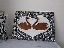 Obrazy - Zaľúbené ľabute zo svadobnej kolekcie v štýle shabby chic - 5993919_