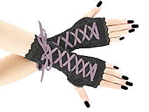 Rukavice - Bezprsté rukavičky so šnurovaním - gothic štýl 0110H - 6000722_