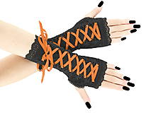 Rukavice - Bezprsté rukavičky so šnurovaním - gothic štýl 0110G - 6000743_