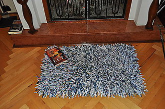 Úžitkový textil - Strapatý koberec modrý - 6000549_