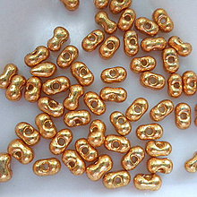 Korálky - Rokajl MIYUKI 2,5x4,5mm-Duracoat Galvanized-30ks (Gold) - 5997469_