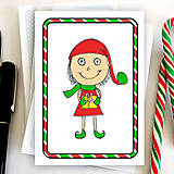 Papiernictvo - Vianočný pajác - vianočná pohľadnica (pruhy) - 6005510_