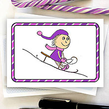 Papiernictvo - Vianočný pajác - vianočná pohľadnica (pruhy) (1) - 6004137_