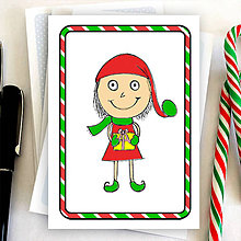Papiernictvo - Vianočný pajác - vianočná pohľadnica (pruhy) (3) - 6005510_