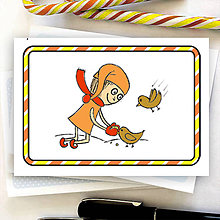 Papiernictvo - Vianočný pajác - vianočná pohľadnica (pruhy) (4) - 6005518_