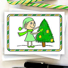 Papiernictvo - Vianočný pajác - vianočná pohľadnica (pruhy) (7) - 6005547_