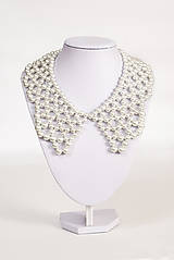 Náhrdelníky - biely náhrdelník/golier white dream - "čas perly" - 6009560_