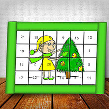 Dekorácie - Netradičný adventný kalendár Vianočný pajác jednoduchý (2) - 6007393_
