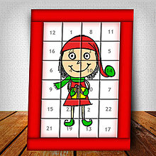 Dekorácie - Netradičný adventný kalendár Vianočný pajác jednoduchý (7) - 6007426_