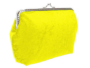 Kabelky - Žltá zamatová kabelka do ruky  04706A - 6014949_