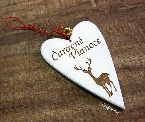 Dekorácie - srdiečko Čarovné Vianoce - 6013353_