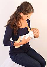Oblečenie na dojčenie - Dojčiace tričko 3v1 - 3/4 rukáv - s čipkou - 6011013_