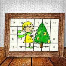 Dekorácie - Adventný kalendár Vianočný pajác trocha prírodný (2) - 6016248_