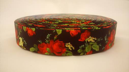 Galantéria - Rypsová stuha 25 mm - Kvety  - 6022759_