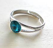 Prstene - Swarovski rivoli 6 mm - prsteň (Blue Zircon) - 6021903_