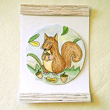 Kresby - Scéna z lesa (veverička) - 6022918_