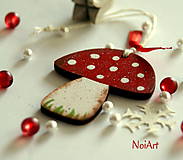 Dekorácie - Vianočná ozdoba Hríbik bodkovaný, muchotrávka - 6030098_