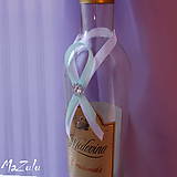 Svadobné pierka - stuhy na svadobné fľaše - 6027870_