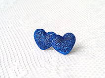Náušnice - Little hearts earrings (Christmas blue) - 6032328_