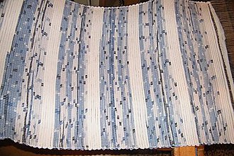 Úžitkový textil - Tkaný koberec bielo-modrý - 6040295_
