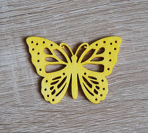  - Drevený motýľ žltý - 008  - 6046203_