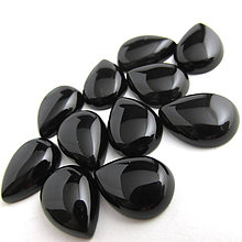 Minerály - Kabošon slza 10x14mm (Achát čierny (farb.)) - 6048600_