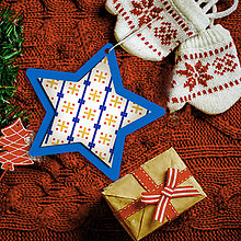 Dekorácie - Folk vianočné ozdoby 100% autorská tvorba (hviezdička 6) - 6049444_