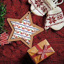 Dekorácie - Folk vianočné ozdoby 100% autorská tvorba (hviezdička 7) - 6049451_
