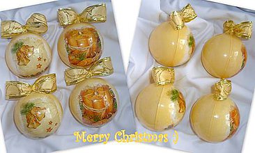 Dekorácie - Vianočné ozdoby vanilkové so zlatou :) - 6056979_