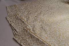 Úžitkový textil - Prestieranie 40x30cm zlato - biela 4ks - 6065134_