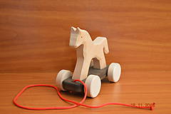 Hračky - Koník drevený ťahací - 6075886_
