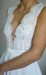 Šaty - Svadobné šaty s krajkový živôtikom na letnú svadbu - 6085603_