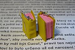 Náušnice - Good look with book / yellow and pink - 6088393_