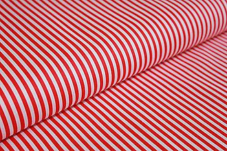 Detský textil - Úzky červený prúžok - 6099094_