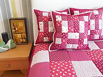 Úžitkový textil - Prehoz, vankúš patchwork vzor bordovo-červený ( rôzne varianty veľkostí ) - 6101256_