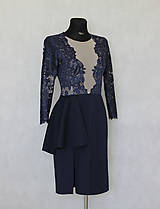 Šaty - Elastické šaty s kovovým zipsom v tmavej modrej a čiernej farbe - 6097950_
