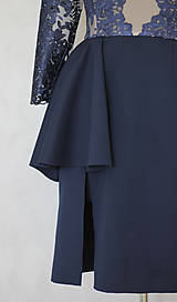 Šaty - Elastické šaty s kovovým zipsom v tmavej modrej a čiernej farbe - 6097952_