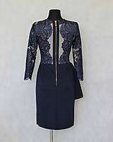Šaty - Elastické šaty s kovovým zipsom v tmavej modrej a čiernej farbe - 6097957_