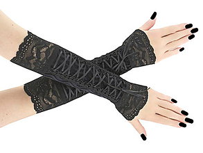 Rukavice - Čierne dámské rukavice 0420 - 6110070_