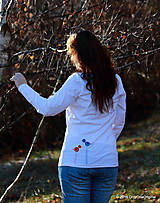 Topy, tričká, tielka - Dámske tričko s folk motívom, maľované ŠTEBOTAVO - 6111415_