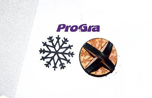 Materiál ručne robený - Vločka - vianočná drevená pečiatka - 6114976_