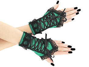 Rukavice - Bezprsté rukavičky s korzetovým šnurovaním 1050 - 6127541_