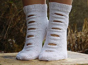 Ponožky, pančuchy, obuv - bavlnené - snehobiele (v.38-39) - 6125691_