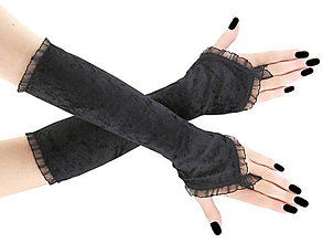 Rukavice - Spoločenské zamatové dlhé čierné rukavice opera 1R - 6134906_