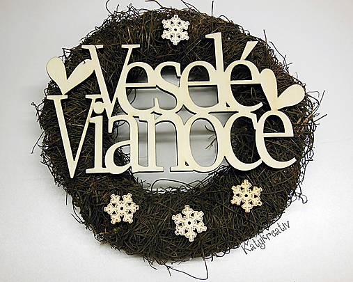 Dekorácie - nápis Veselé Vianoce - 6134399_
