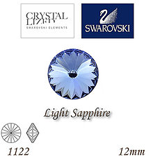 Korálky - SWAROVSKI® ELEMENTS 1122 Rivoli - Light Sapphire, 12mm, bal.1ks - 6138217_