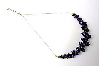 Náhrdelníky - Luxusný fialovo-čierny náhrdelník - 6144766_