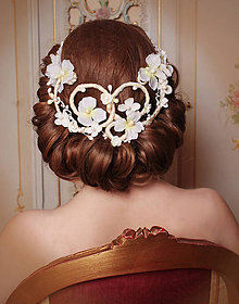 Ozdoby do vlasov - originálny svadobný venček, typ 33 - 6149252_